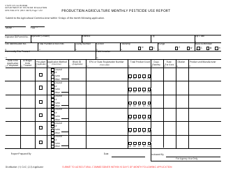 Form DPR-PML-017C Production Agriculture Monthly Pesticide Use Report - California