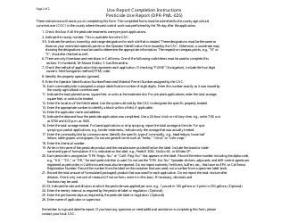 Form DPR-PML-025 Pesticide Use Report - California, Page 2