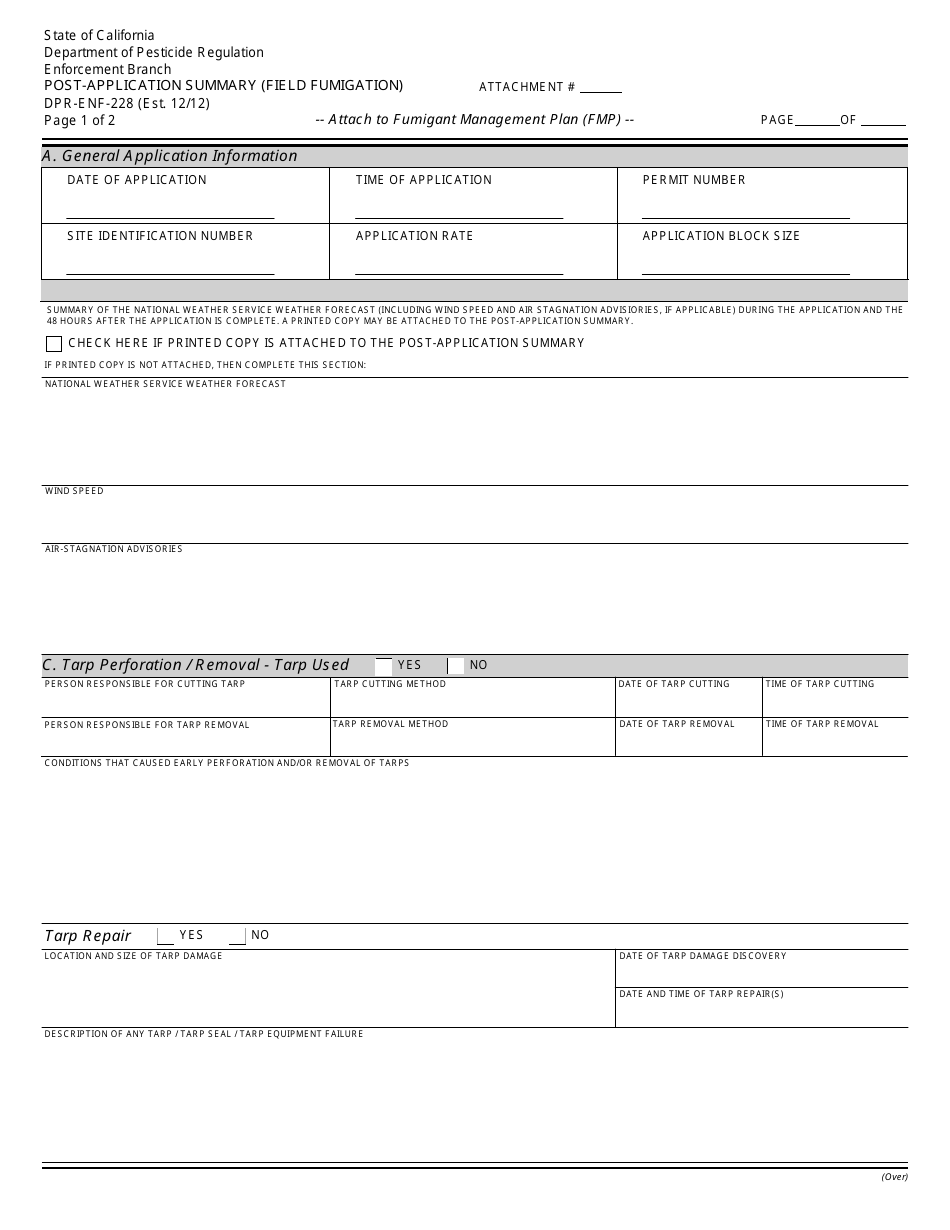 Form DPR-ENF-228 - Fill Out, Sign Online and Download Fillable PDF ...