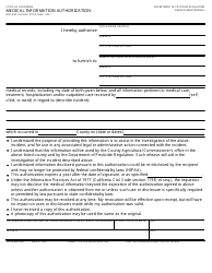 Document preview: Form PR-ENF-133 Medical Information Authorization - California
