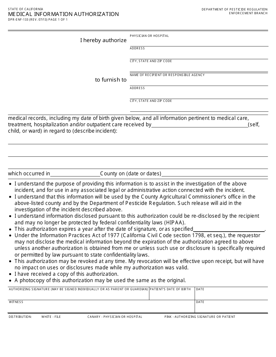 Form PR-ENF-133 - Fill Out, Sign Online and Download Fillable PDF ...