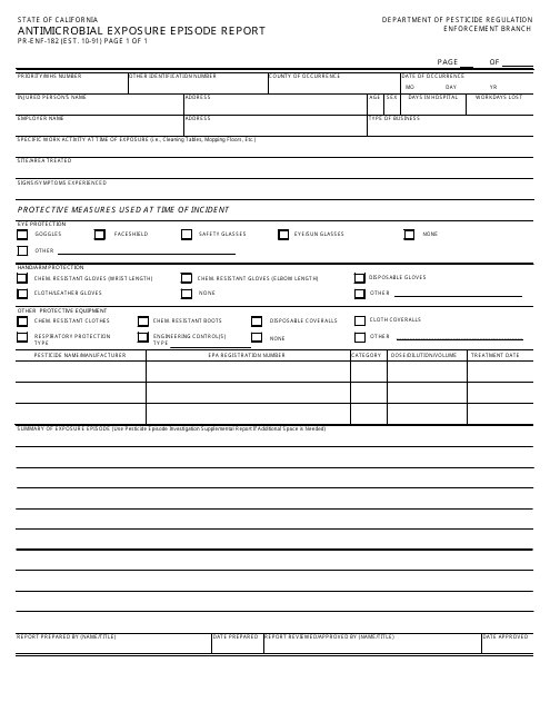 Form PR-ENF-182  Printable Pdf