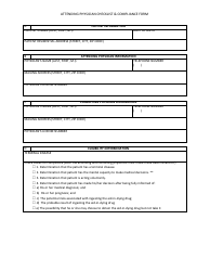 Attending Physician Checklist and Compliance Form - California