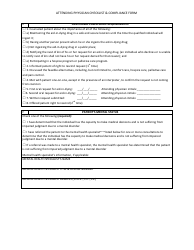 Attending Physician Checklist and Compliance Form - California, Page 2