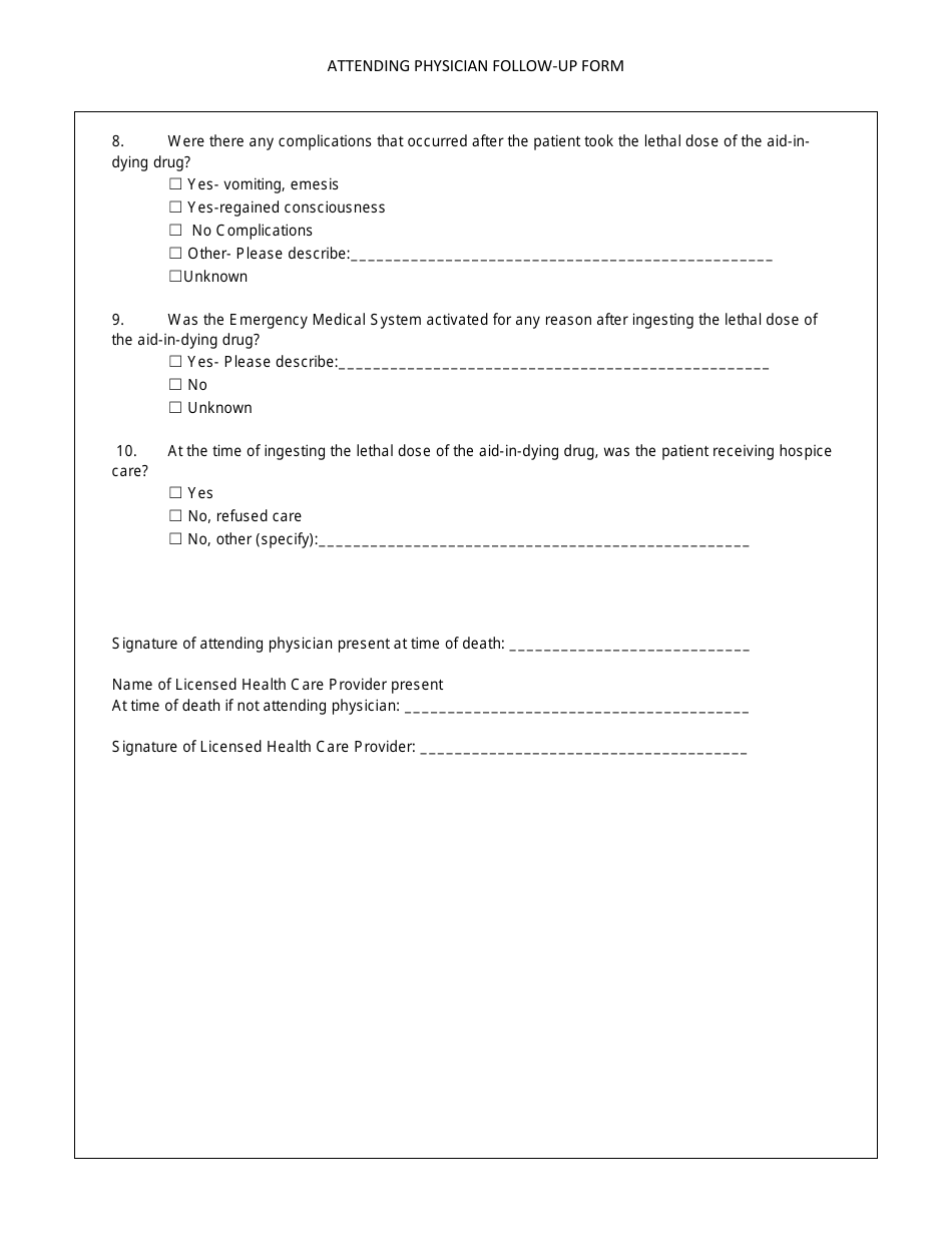 Attending Physician Follow-Up Form - California, Page 3