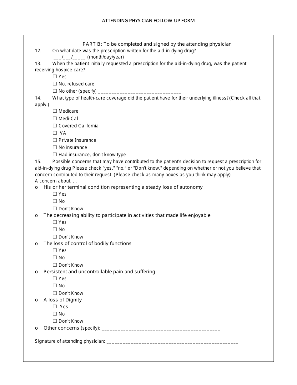 Attending Physician Follow-Up Form - California, Page 4