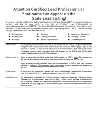 Form CDPH8553 Renewal of Lead Certification - California, Page 5