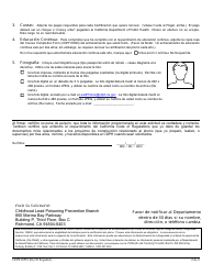 Formulario CDPH8553 Certificacion De Trabajar En Construccion Relacionada Al Plomo Formulario Y Instrucciones Para Renovar Certificacion - California (Spanish), Page 4