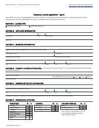 Form CDPH-9038 Temporary License Application: Type S - California, Page 2