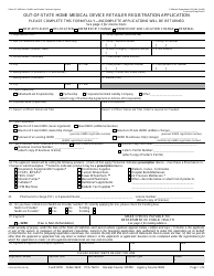 Form CDPH8679O Out-of-State Home Medical Device Retailer Registration Application - California
