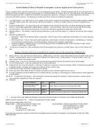 Form CDPH8695 Application for Home Medical Device Retailer Exemptee License - New and Renewal - California, Page 3