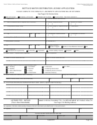 Form CDPH8590 Bottled Water Distributor License Application - California