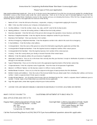 Form CDPH8590 Bottled Water Distributor License Application - California, Page 2