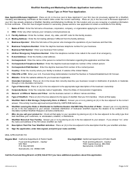 Form CDPH8642 Shellfish Handling and Marketing Certificate Application - California, Page 2