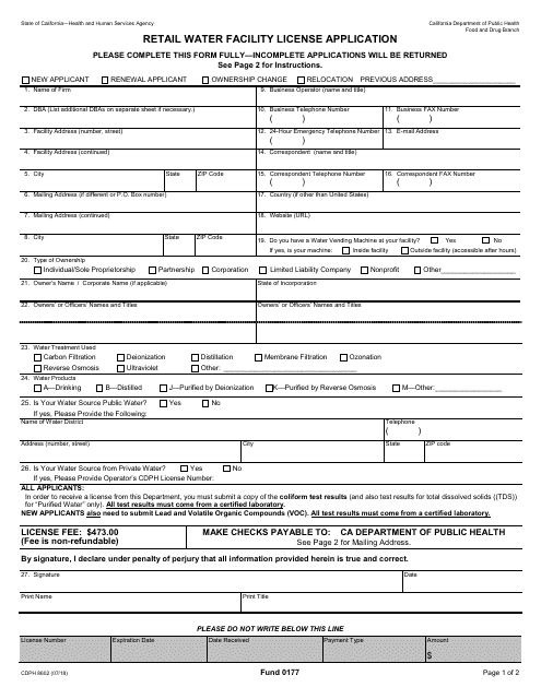 Form CDPH8602  Printable Pdf
