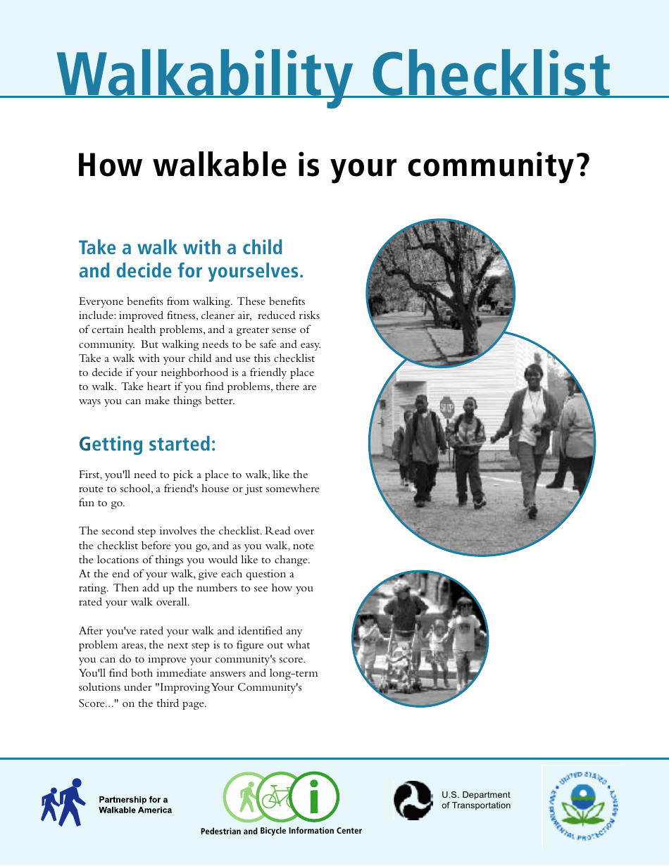 Walkability Checklist, Page 1