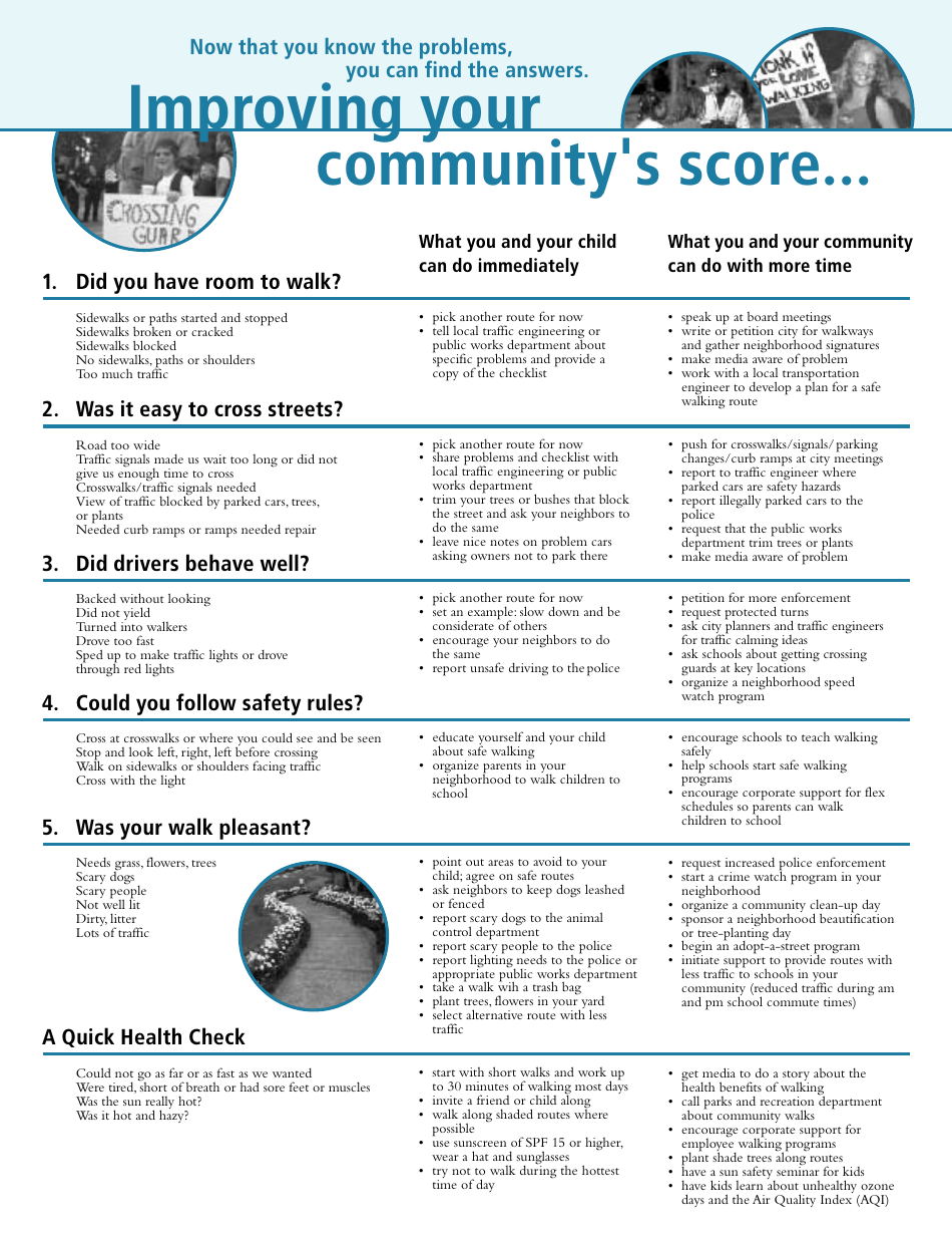 Walkability Checklist, Page 3
