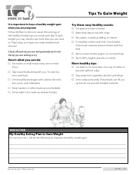 Document preview: Tips to Gain Weight - California