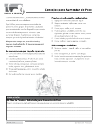 Document preview: Consejos Para Aumentar De Peso - California (Spanish)
