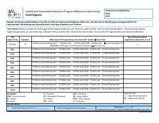 Document preview: Hand Hygiene Adherence Monitoring Tool - California
