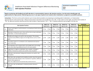 Document preview: Injection Safety Adherence Monitoring Tool - California
