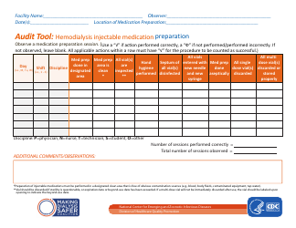 Document preview: Audit Tool: Hemodialysis Injectable Medication Preparation
