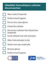 Document preview: Checklist: Hemodialysis Catheter Disconnection