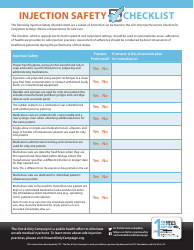 Document preview: Injection Safety Checklist