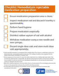 Document preview: Checklist: Hemodialysis Injectable Medication Preparation