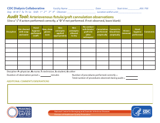 Document preview: Audit Tool: Arteriovenous Fistula/Graft Cannulation Observations