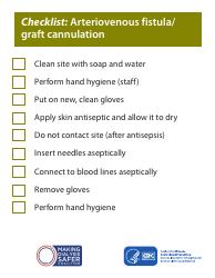 Document preview: Checklist: Arteriovenous Fistula/ Graft Cannulation