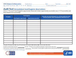 Document preview: Audit Tool - Hemodialisys Hand Hygiene Observations