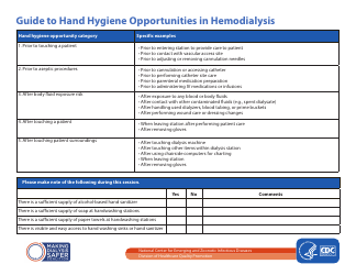 Audit Tool - Hemodialisys Hand Hygiene Observations, Page 2
