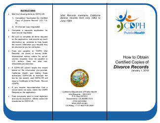 Document preview: Form VS113-B Application for Certified Copy of Divorce Record - California