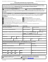 Form VS111 Application for Certified Copy of Birth Record - California, Page 3