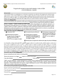 Document preview: Formulario CDPH8723 SP Atestacion Del Cliente - California (Spanish)