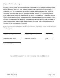 Form CDPH8720 Agreement by Employee/Contractor to Comply With Confidentiality Requirements - California, Page 2