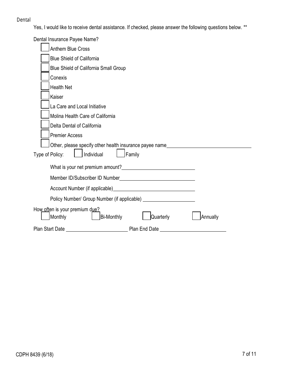 Form CDPH8439 AIDS Drug Assistance Program Enrollment Application - California, Page 7