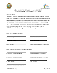 Form CDPH8729 Eligibility Exception Request (Eer) - AIDS Drug Assistance Program (Adap) - California