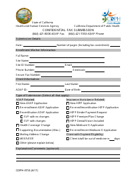 Document preview: Form CDPH8730 Confidential Fax Submission - California