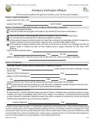 Document preview: Form CDPH8727 Residency Verification Affidavit - California