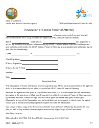 Form CDPH8456 A Revocation of Special Power of Attorney - California, Page 2