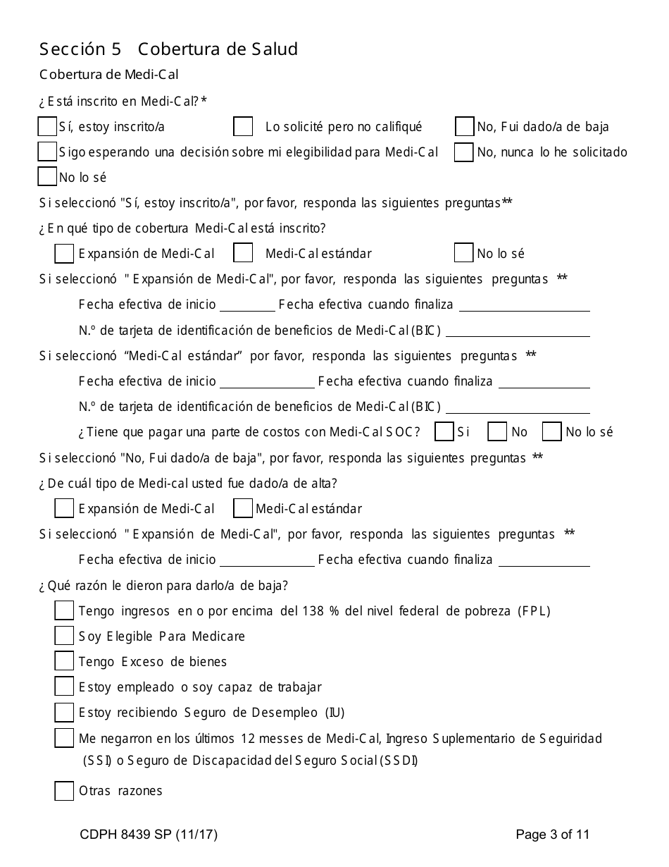 Formulario CDPH8439 SP Solicitud De Inscripcion - Programa De Asistencia Para Medicamentos Contra El Sida - California (Spanish), Page 3