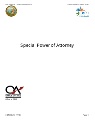Document preview: Form CDPH8456 Special Power of Attorney - California
