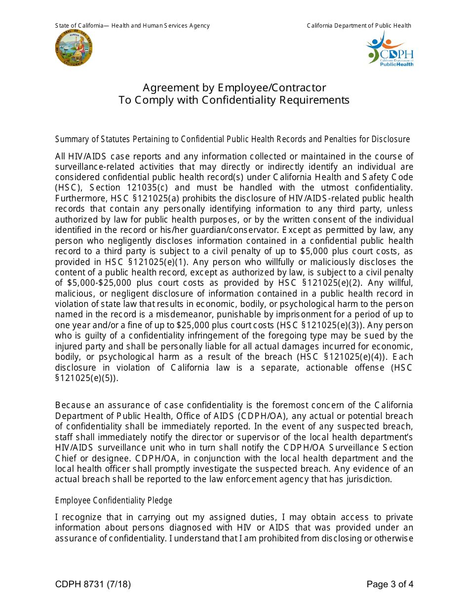 Form CDPH8731 AIDS Drug Assistance Program New Enrollment Worker Training Request - California, Page 3