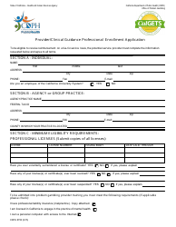 Form CDPH8750 Provider/Clinical Guidance Professional Enrollment Application - California