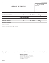 Document preview: Form LAB163 Complaint Information - California