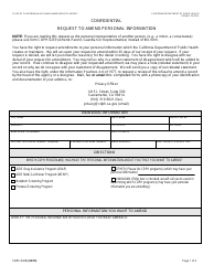 Document preview: Form CDPH6238 Request to Amend Personal Information - California
