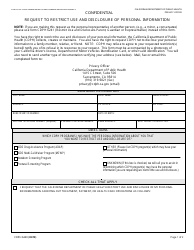 Document preview: Form CDPH6240 Request to Restrict Use and Disclosure of Personal Information - California
