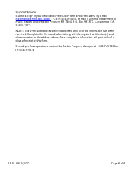 Form CDPH8001 Radon Certification Verification - California, Page 2